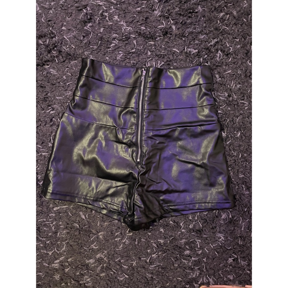 Faux Leather Zip Shorts